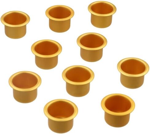 10 قطعة حامل شمعدان كأس شمعة بالتنقيط حامي، حاوية شموع كأس شمعة ذهبية صغيرة، حامل شمعدان من الألومنيوم لتزيين الأكواب in Kuwait