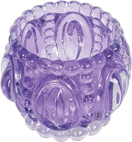 Gallerie II Lavender 100% Glass Geometric Abstract Votive Candle Holder 3.62" Versatile Spring Springtime Farmhouse Home Living Room End Table Fireplace Mantle Kitchen Dining Dinner Table Tabletop in Kuwait