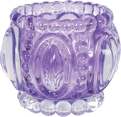 Gallerie II Lavender 100% Glass Geometric Abstract Votive Candle Holder 3.62" Versatile Spring Springtime Farmhouse Home Living Room End Table Fireplace Mantle Kitchen Dining Dinner Table Tabletop in Kuwait
