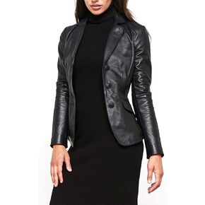 سترة نسائية من جلد الخراف الطبيعي من World of Leather، سترة قصيرة كاجوال in Kuwait