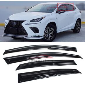 يناسب 2015-2021 Lexus NX200t NX300h JDM Wavy Mugen Style واقيات نافذة منحرفة لحماية المطر، أسود in Kuwait