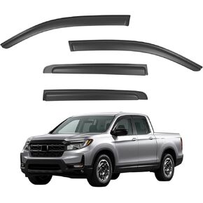 أقنعة النوافذ واقيات المطر تناسب 2017-2026 Honda Ridgeline، ملحقات مظلات الرياح للنافذة الجانبية خارج القناة، دخان داكن 4 قطع، 2018 2019 2020 2021 2022 2023 2024 2025 in Kuwait