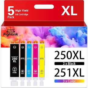 Pixma Ii6820 PGI-250XL CLI-251XL Compatible for Canon 250 and 251 Ink Cartridges 250XL 251XL fit for MX922 MX920 MG5520 MG7520 IP8720 MG6620 MG6320 MG7120 (PGBK, Black, Cyan, Magenta, Yellow) in Saudi Arabia