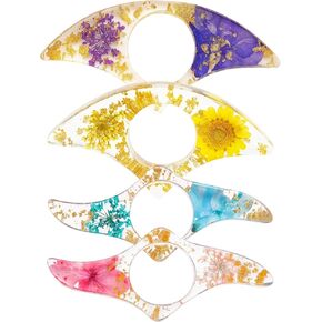 4 قطع حامل صفحة الكتاب للقراءة، علامة مرجعية شفافة من الراتنج الزهري المجفف، حامل صفحة كتاب من الراتنج للقراءة، تصميم زهرة مضغوطة، حامل صفحة من الراتنج خفيف الوزن للكتب in Kuwait