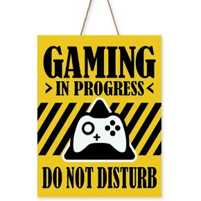 Please Knock Before Entering Front Door Sign, Gaming Wood Plaque Hanger Playroom Boys Bedroom Dorm Home Decor, Do Not Enter Wooden Wreath Wall Hanging Decoration Kids Teen Men Gamer Gifts in Saudi Arabia