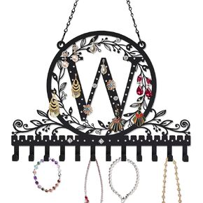 Personalized Tree of Life Wall Mounted Jewelry Organizer Metal Earring Holder Necklace Display Rack Decorative Jewelry Storage Hanger Space Saving Wall Decor for Bedroom Vanity Room Gift for Women in Saudi Arabia