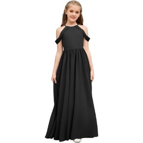 Girls Chiffon Junior Bridesmaid Dress Long Flower Girl Dress for Teen Girls Party Pageant Gowns Special Occasions in Saudi Arabia