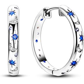 925 Sterling Silver Hoop Earrings 14k Gold Plating Hypoallergenic Astronomy Trendy Earrings Star Moon Sun Earring for Women Jewelry Gifts in Saudi Arabia