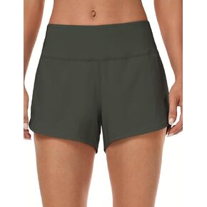 HeyNuts Focus Athletic Shorts for Women, Mid Waisted Workout Gym Running Shorts with Liner 4" in Kuwait