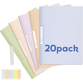 20 حزمة من أغلفة التقارير مع مشبك وملصق، مجلد ملفات بحجم 9 × 12 مقاس A4 وLetter مع مشبك، مجلدات عرض بسعة 50 ورقة لطلاب المدارس، نشاط التلاوة، ألوان موراندي in Kuwait