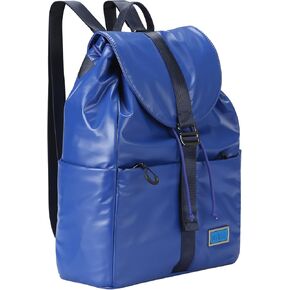 UNIKER Women's Metallic Blue Drawstring Backpack, Water-Resistant Lightweight Daypack with 14'' Laptop Sleeve, One Size in Kuwait