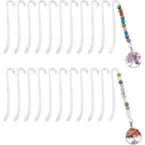 UNICRAFTALE 30 قطعة من الإشارات المرجعية على الطراز التبتي، فضية DIY، إشارة مرجعية عتيقة فريدة من نوعها، علامة خطاف فارغة، علامة سحرية للكتاب مع حلقات لمشروع عاشق الكتب للمعلم والطلاب in Kuwait