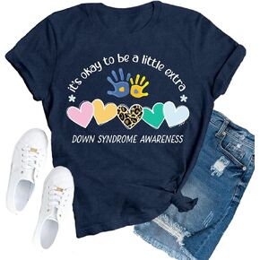Down Syndrome Awareness Shirts for Women World Down Syndrome Day Tshirt Love Hearts Tee Top in Saudi Arabia