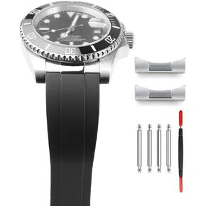 2PCS 19mm 20mm 21mm Curved Watch Band Endlinks for Rolex Submariner, GMT Master II, Yacht Master Daytona Air-King,Datejust ,Day-Date,Explorer No Gaps watch Strap curved end links Seamless Connection in Kuwait