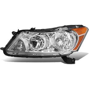 مجموعة المصابيح الأمامية من نوع Auto Dynasty متوافقة مع سيارة هوندا أكورد سيدان 2008-2012، استبدال المصابيح الأمامية الهالوجين للجانب الأيمن للركاب، طراز OE HO2503130، زاوية كهرمانية لسكن الكروم in Kuwait