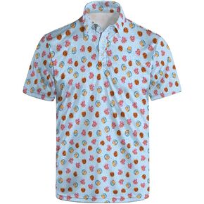 Golf Polo Shirts for Men Funny Print Golf Polos Short Sleeve Performance Men's Golf Shirts Dry Fit in Kuwait