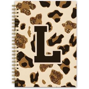 NaZaUK Leopard Personalized Notebook Initial E, Journal for Teen Girls, Leopard Print Notebook, Monogrammed Gifts for Women Teen Girls, Notebooks for Office and School Supplies 5.5x8.3 in Kuwait