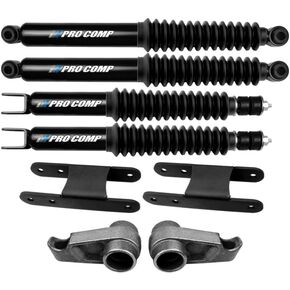 Wulf 1 "إلى 3" أمامي 2 "إلى 3" طقم رفع تسوية خلفي قابل للتعديل 2006 إلى 2010 متوافق مع طراز Hummer H3 4X4 Pro Comp العلامة التجارية الصدمات متضمنة in Kuwait