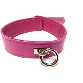 Pink Leather Collar Choker Size 13 ½ to 17 inches Sѐx Ṫọy Cöllḁr Bọndage Feṫish ḄḎṦṀ for Men Women in Kuwait