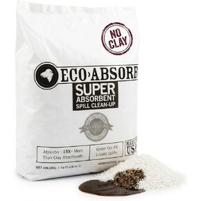 مسحوق ماص للتسربات الزيتية الجافة للتنظيف السائل | حبيبات الارضيات الجافة للخرسانة والكراجات | ممتص البترول والشحوم للانسكابات والقيء | ايكو امتصاص 1 كيس قدم مكعب in Kuwait