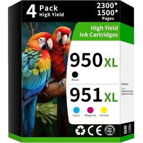 950XL/951XL High Yield Ink Cartridge Replacement for Combo Pack HP 950 951 XL to Use with HP OfficeJet Pro 8600 8610 8615 8620 8625 8100 8630 8660 276DW 251DW (4 Pack, 1 Black 1Cyan 1Magenta 1Yellow) in Kuwait