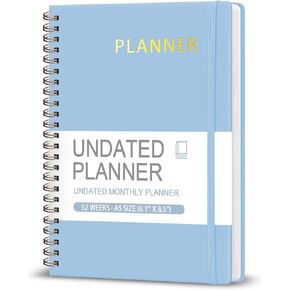 مخطط أسبوعي غير مؤرخ، دفتر ملاحظات أسبوعي لقائمة المهام مع هدف، منظم ومتتبع للعادات، مخطط يومي A5 مع ربط حلزوني، مثالي لمستلزمات المدارس المكتبية in Kuwait