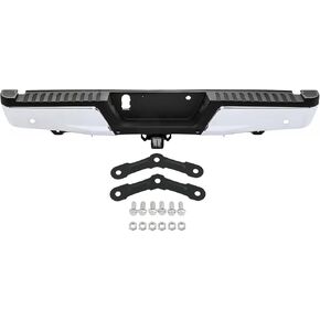 مصد خلفي 2015 2016 2017 2018 2019 2020 F150، مجموعة مصد خلفي مناسب لسيارة Ford F-150 2015-2020، مصد خلفي من الكروم مع فتحات مستشعر مساعدة في ركن السيارة مع استبدال وصلة السحب القصوى # FO1103191 in Kuwait