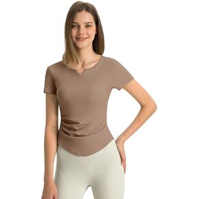 Workout Tops for Women Short Sleeve Athletic Tee Slim Cutting Summer Running Gym Fitness Yoga Sports T-Shirt in Kuwait