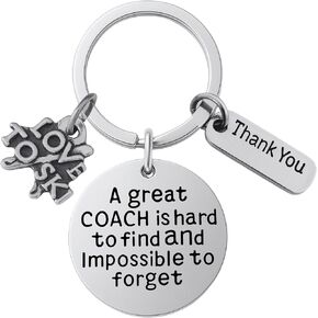 Ski Coach Keychain – “A Great Coach Is Hard to Find and Impossible to Forget" Stainless Steel Key Ring, Thank You Gift for Ski Instructors and Team Coaches in Saudi Arabia