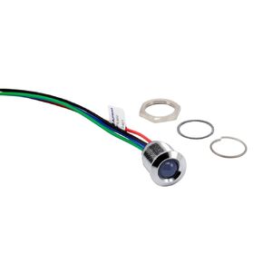 APEM Inc., Q16P5CZZRGB12ECA, Panel Mount LED Indicator - RGB - 16mm Dia - 12 VDC - Prominent Chrome Bezel - Epoxy Leads - Common Anode - IP67 (1 Item/s) in Kuwait