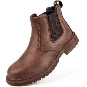 Steel Toe Work Boots for Women Leather Safety Shoes Lightweight Construction Shoes Hiking Boots Nonslip Work Sneakers in Kuwait