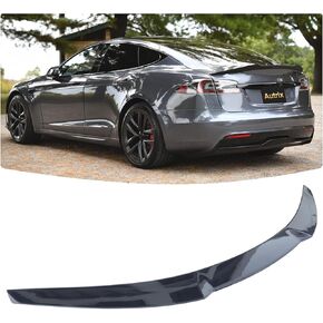 جناح خلفي للصندوق متوافق مع جميع موديلات تيسلا موديل S 2012-2026، ملحقات خارجية بنمط جناح خلفي عالي الركلة باللون الأسود اللامع in Kuwait