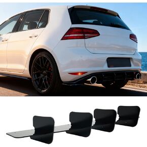 Rear Bumper Diffuser Lip 4 Shark Fins Spoiler Splitter Compatible with Golf 7 MK7.5 GTI 2018–2021, Sport Style ABS Material, Gloss Black in Kuwait