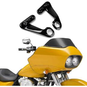 Gloss Black Motorcycle Fairing Support Brackets Pair Mount Kit for 2010-2013 Harley Road Glide CVO Custom FLTRXSE2, FLTRX, FLTR, Ultra FLTRU, CVO FLTRXSE, FLTRX, 58460-10R / 58454-10L in Kuwait