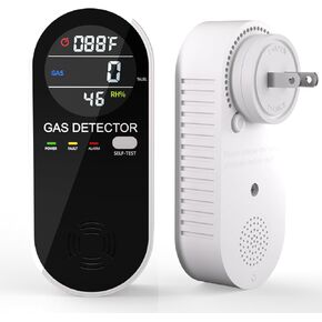 Natural Propane Gas Detector,3 in 1 Plug-in Combustible Gas Leak Detector Monitor(Gas, Temperature and Humidity Display) for Home & RV Leak Alarm for LNG, LPG, Methane (1) in Kuwait