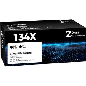134X Black Toner Cartridge 2 Packs Replacement for HP 134A 134X High Yield Printer Toner Compatible with HP LaserJet M209dw M209dwe MFP M234dw M234dwe M234sdw M234sdwe in Kuwait