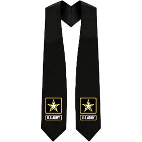 سرق التخرج من الجيش الأمريكي، سرق التخرج للخريجين العسكريين، وشاح من الساتان الأسود مع شارة الجيش المطرزة in Kuwait