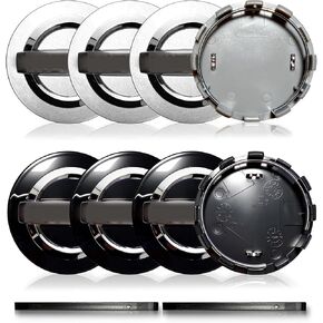 5 عبوات من أغطية مركز العجلات مقاس 60 مم/2.36 بوصة متوافقة مع Altima Rogue Murano Maxiam Kicks Frontier Sentra- أغطية مركزية لمحور العجلات ABS سوداء مع أدوات نقب in Kuwait