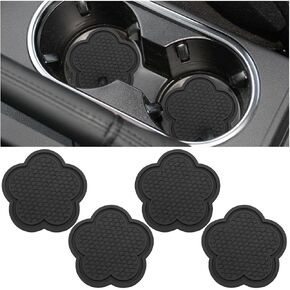 4PCS Car Cup Holder Coaster, Cute Flower Shaped PVC Anti-Slip Vehicle Water Bottle Holder Mat, Blossom Auto Insert Drink Pad for Women Girls, Universal for Most Vehicle (Pink) in Kuwait