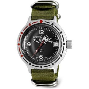 VOSTOK | Scuba Dude Amphibian Automatic Self-Winding Russian Diver Wrist Watch | WR 200 m | Amphibia 420634 |Fashion | Business | Casual Men's Watches in Saudi Arabia
