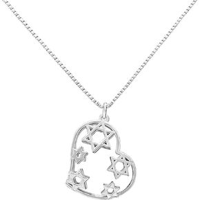 قلادة ألف بيت من باولا نجمة داود - قلادة قلب من الفضة الإسترلينية - هدية مجوهرات يهودية للنساء in Kuwait