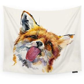 HGOD DESIGNS Fox نسيج الجدار شنقا لطيف الثعلب المائية غرفة ديكور جدار نسيج للرجال / النساء / فتاة / صبي البوليستر 60 "X51" in Kuwait