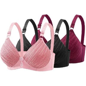 Wireless Bra for Women No Underwire Seamless Push Up Padded Bralette Adjustable Straps Comfort Bras 3 Pack Set in Kuwait