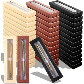 36 Pcs Empty Pen Gift Boxes, Bulk Jewelry Display Case with Clear Lid for Business Souvenir Office Supplies Gift Packaging, Black Yellow Bronze in Kuwait