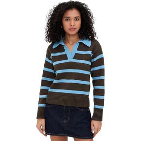 English Factory Women's Striped Collared Sweater in Kuwait