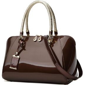 XingChen Glossy Women Handbag Patent Leather Large Size Top-Handle Bag Shiny Shoulder Bag Tote Evening Purse Party Satchel in Kuwait