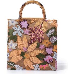 حقيبة يد مطرزة بالترتر، حقيبة يد علوية مزهرة ومحافظ مسائية بمقبض مطرز in Kuwait