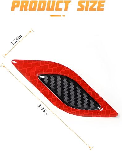 3D Strong Reflective Stripe Sticker for Car Fender Hood Bumper, 6PCS Safety Night Visibility Warning Protection Decal, Carbon Fiber Anti-Scratch Stickers Universal for Vehicle Truck SUV in Saudi Arabia