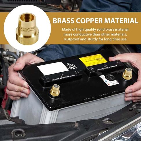 586 Tall Brass Post Adaptor, M6 Female Thread Battery Post Adapter with Screws Washers, Battery Terminal Connector Posts Adaptor for M6 Stud Extension, Car Accessories in Kuwait