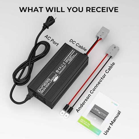 شاحن بطارية LiFePO4 24 فولت 20 أمبير، شاحن ذكي 29.2 فولت مع موصل أندرسون ومؤشر LED - تنشيط 0 فولت وحماية متعددة للمركبات الترفيهية والقوارب والأنظمة الشمسية خارج الشبكة in Kuwait